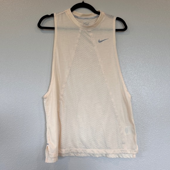 Nike Tops - Nike Running‎ Dri-FIT Muscle Tank Top Pale Peach Mesh High Neck Women Large